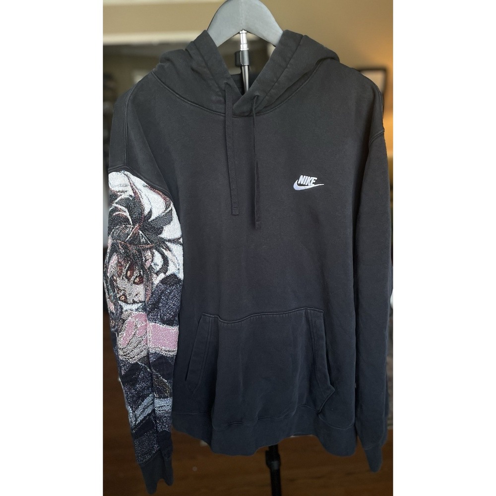 Custom Nike Hoodie Tin Fold Woven Kokushibo Demon Slayer Sleeve Anime Streetwear